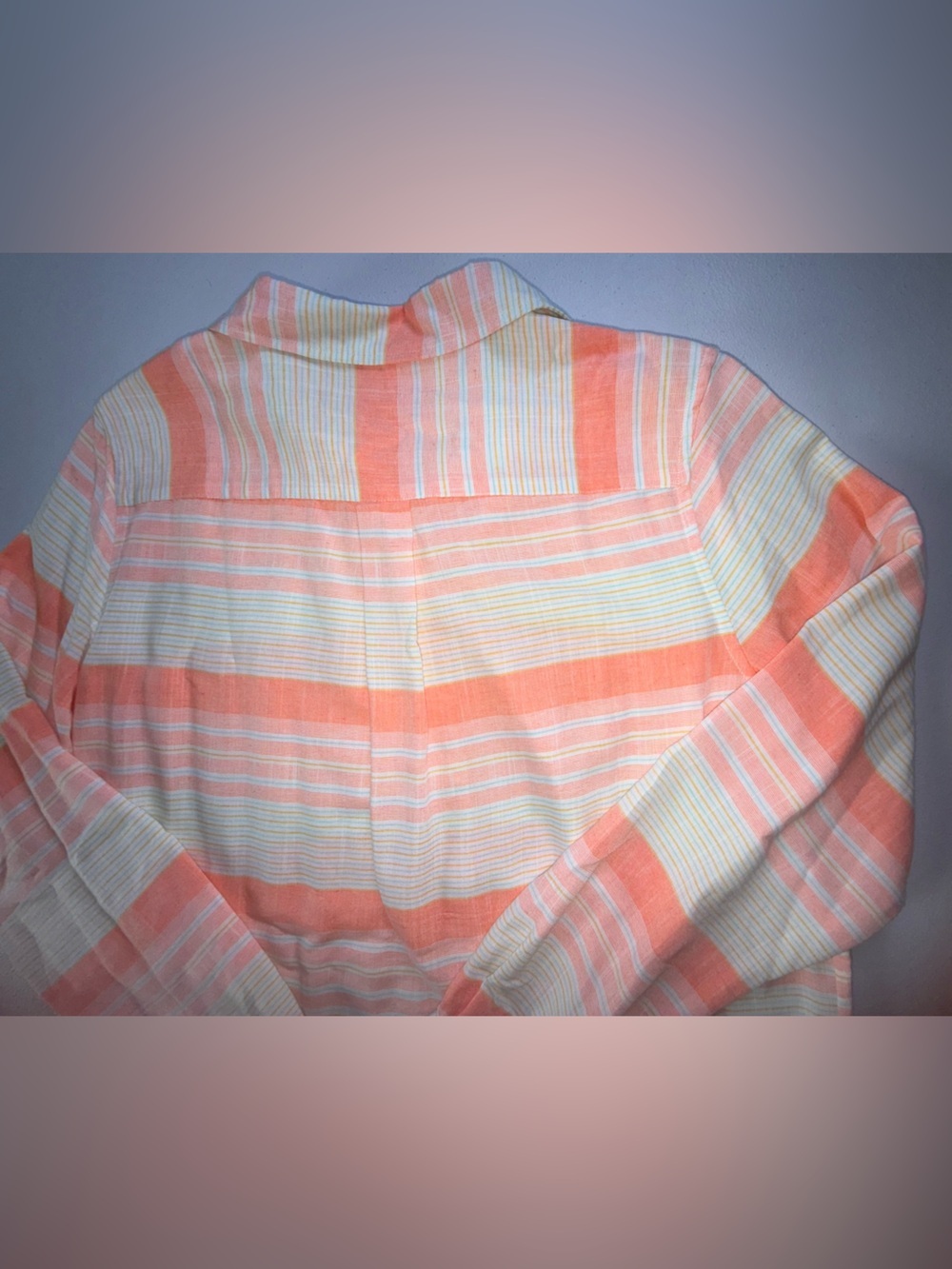 Fresh produce button down Shirt Medium Coral 100% Rayon Coastal Casual - Picture 3 of 12